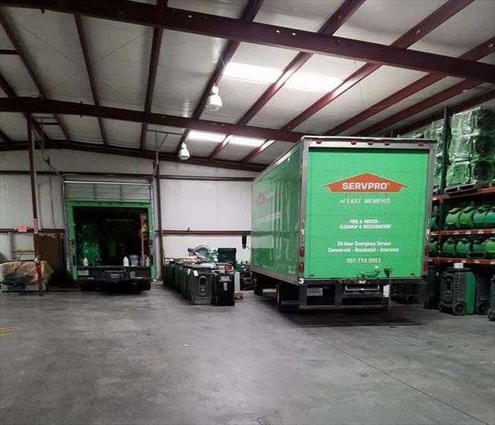 SERVPRO trucks getting ready to go out to a job